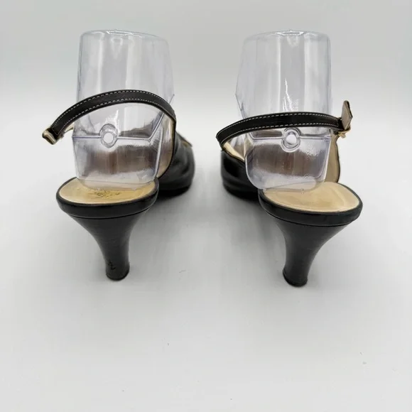 Salvatore Ferragamo Slingback Heels 9 Black - Picture 8 of 16